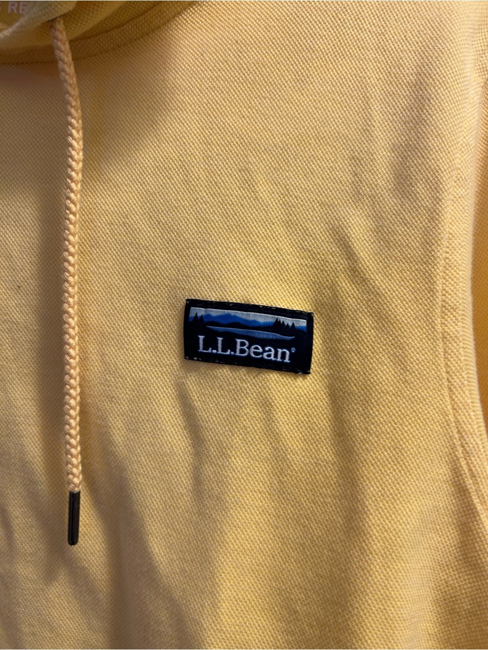 L.L. Bean Yellow Traditional Fit Pique Knit Hoodie Pullover Men's Small 516818 - Picture 2 of 5